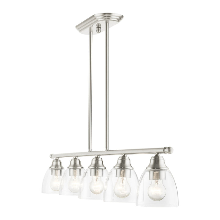 5 Light Brushed Nickel Linear Chandelier