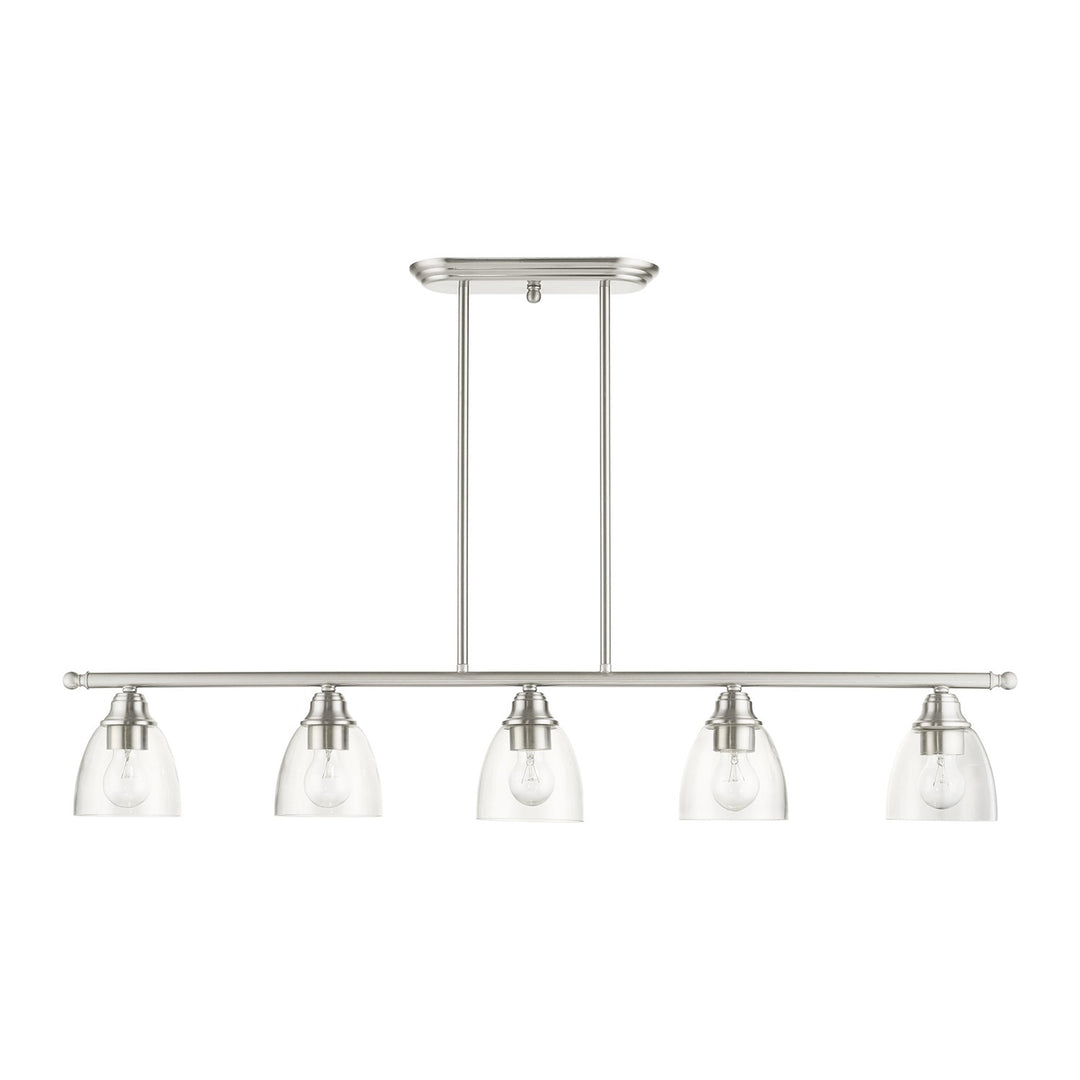 5 Light Brushed Nickel Linear Chandelier