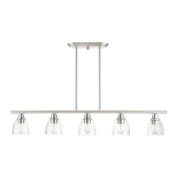 5 Light Brushed Nickel Linear Chandelier