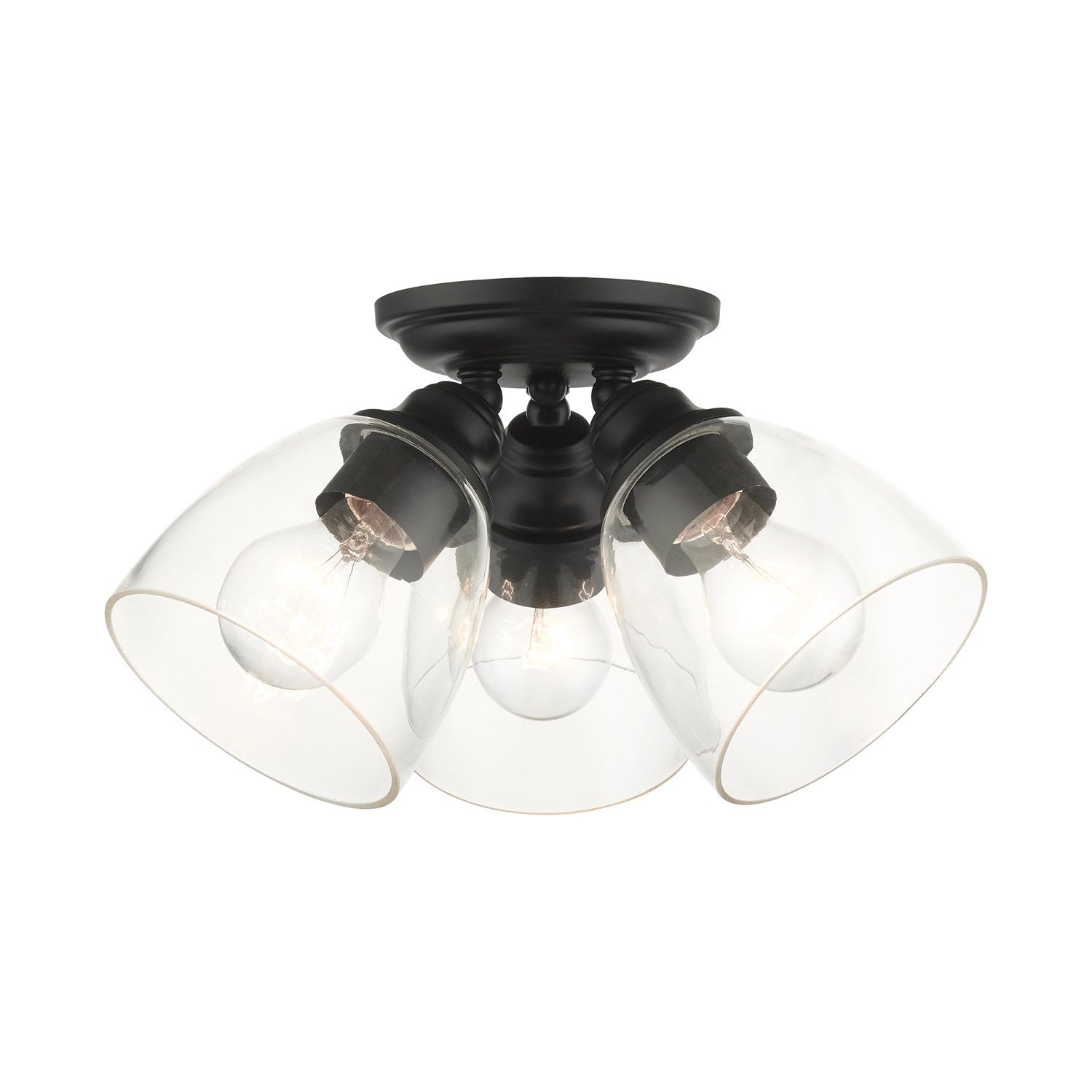 3 Light Black Flush Mount by Livex Lighting