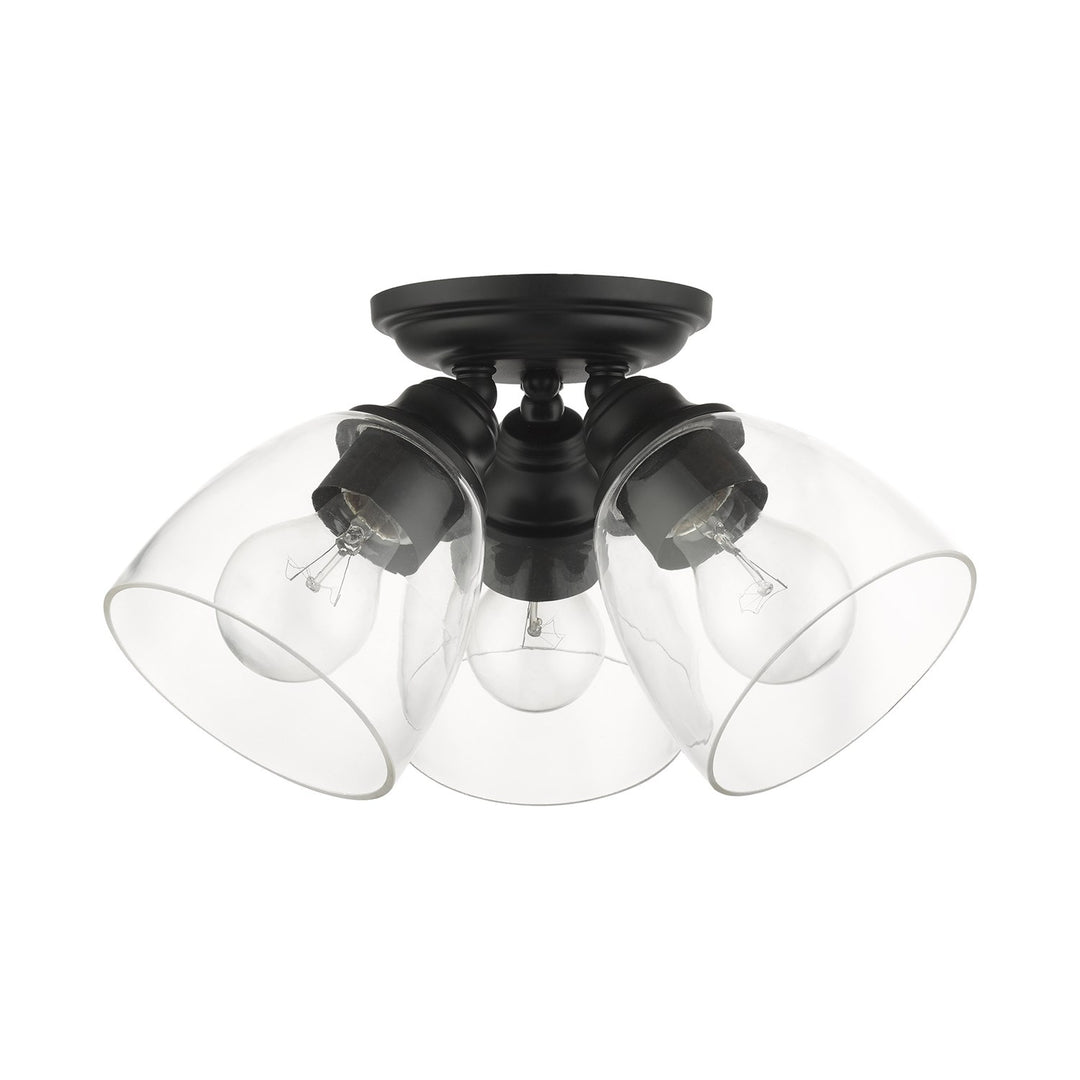 3 Light Black Flush Mount
