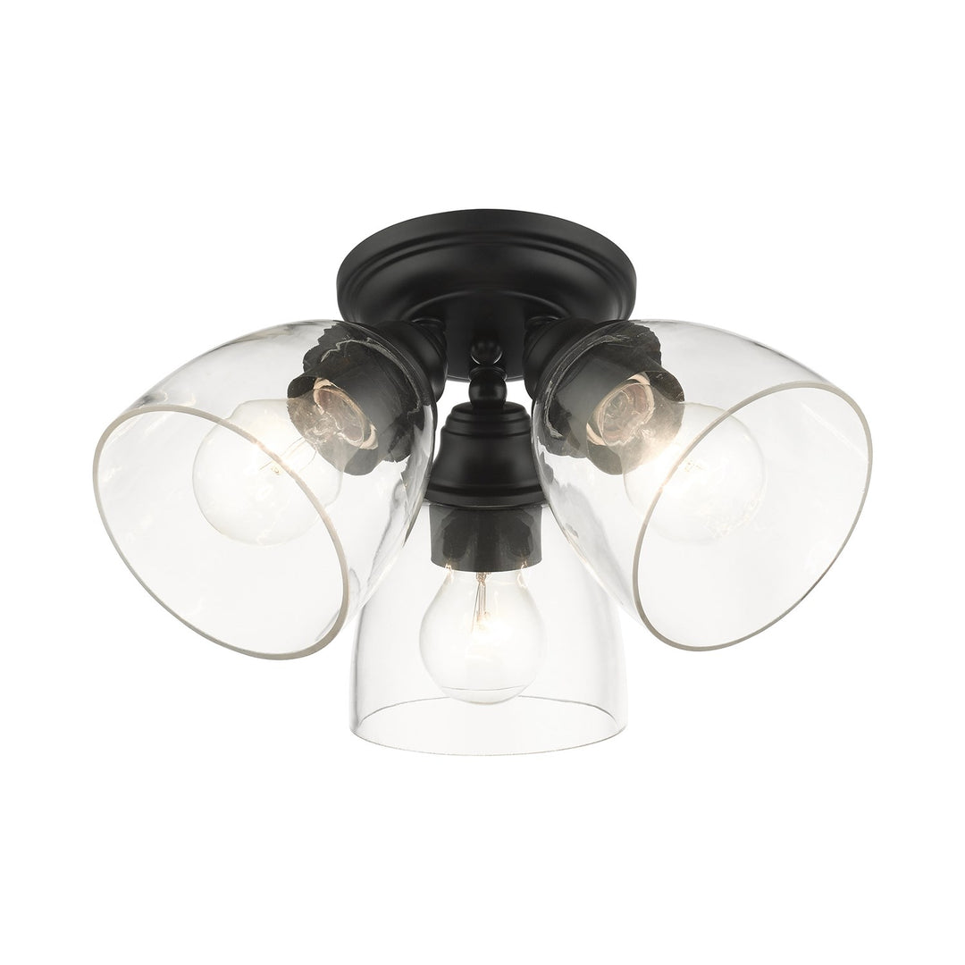 3 Light Black Flush Mount