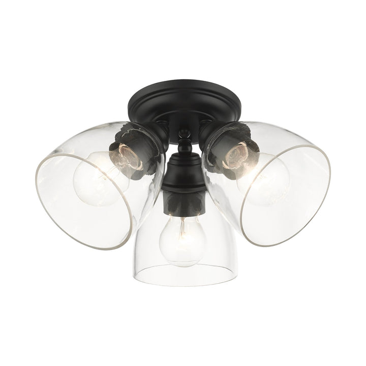 3 Light Black Flush Mount