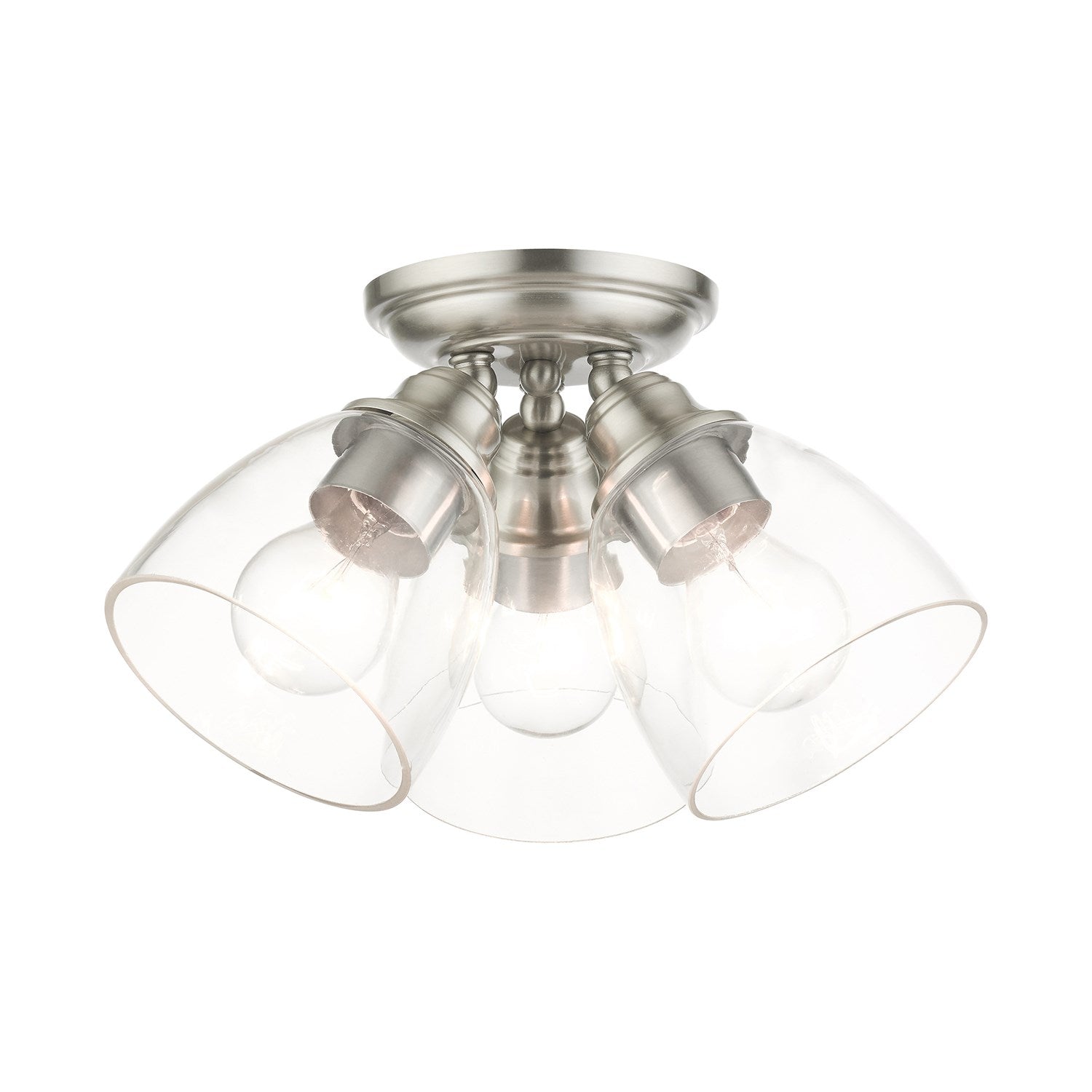 3 Light Brushed Nickel Flush Mount by Livex Lighting