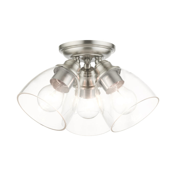 3 Light Brushed Nickel Flush Mount by Livex Lighting
