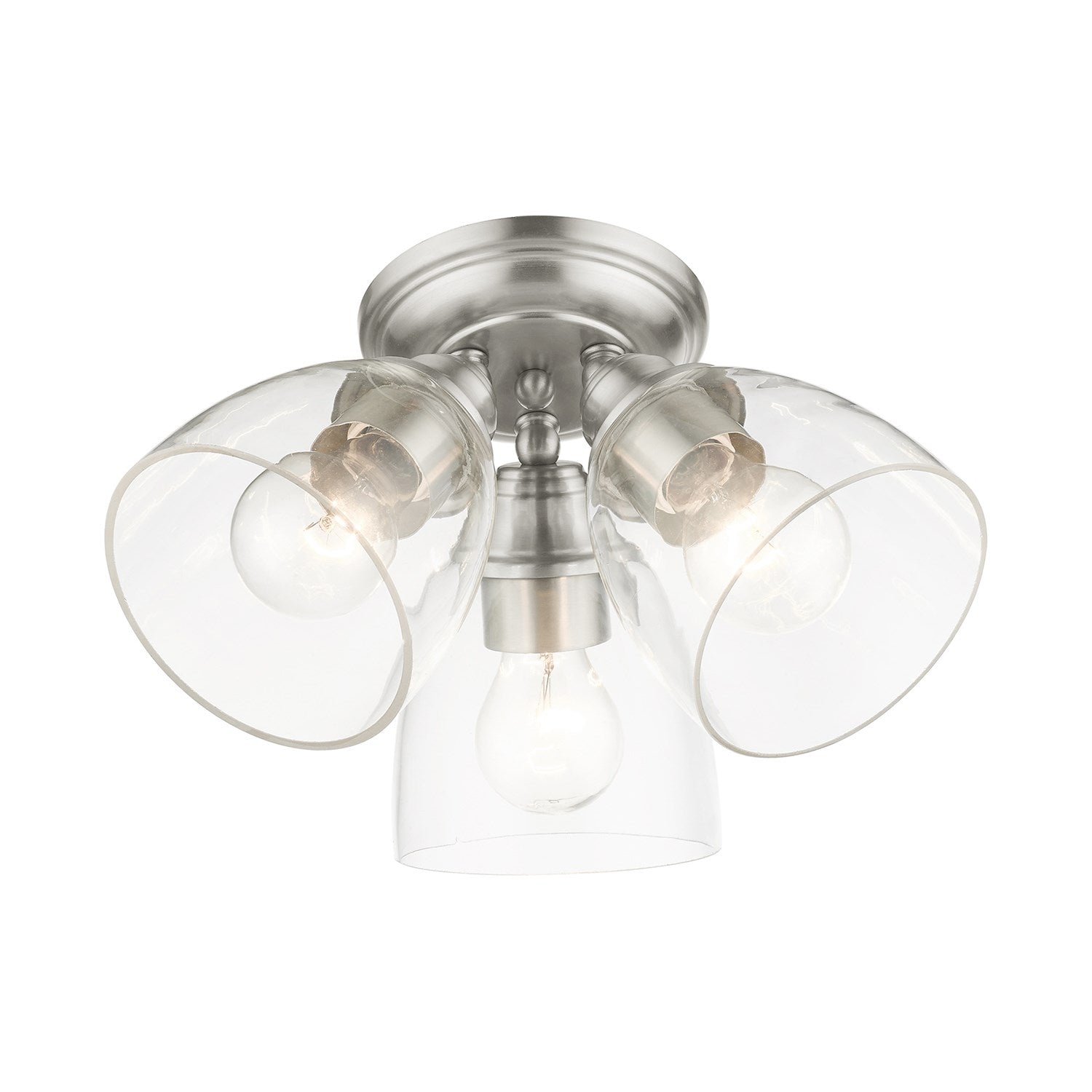 3 Light Brushed Nickel Flush Mount