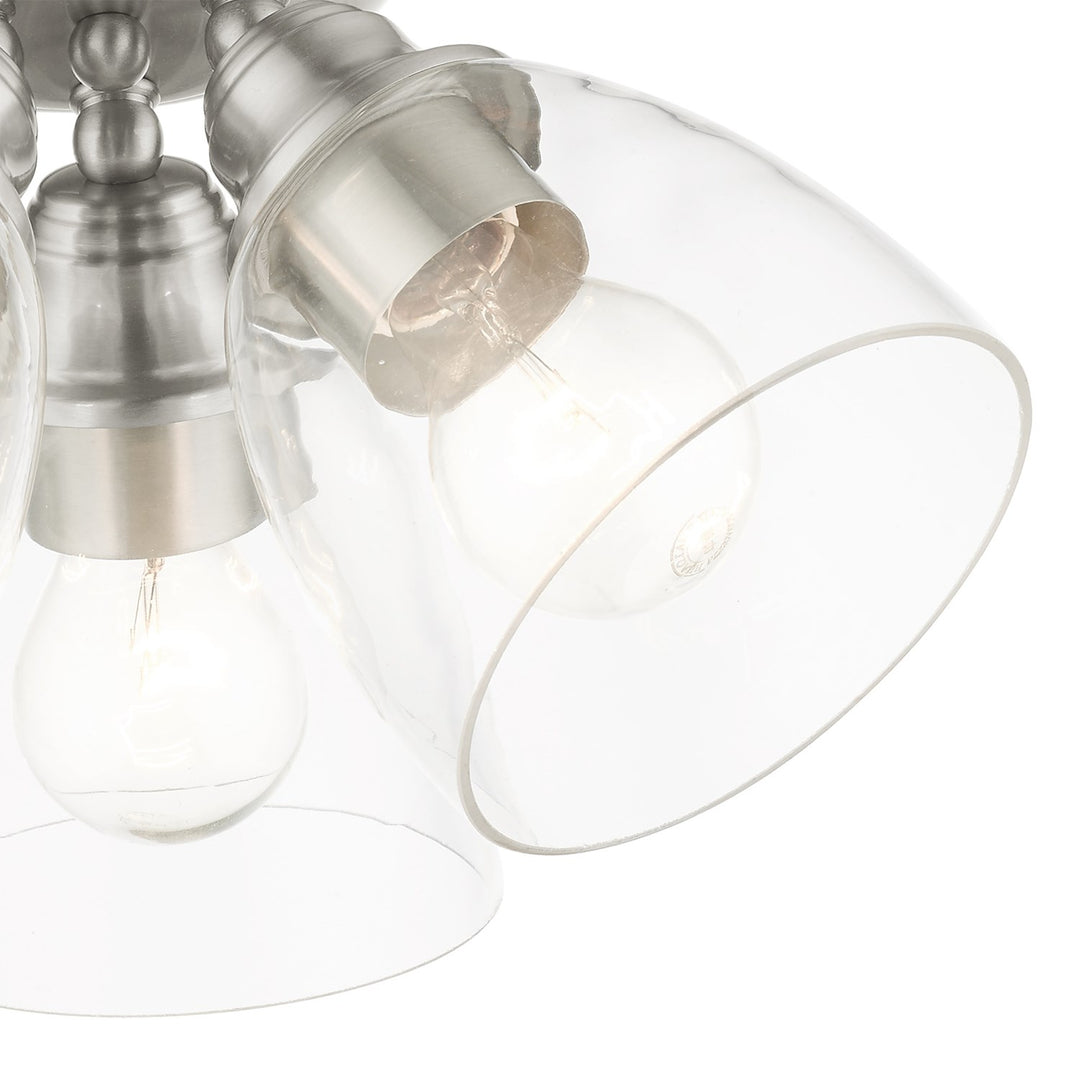 3 Light Brushed Nickel Flush Mount
