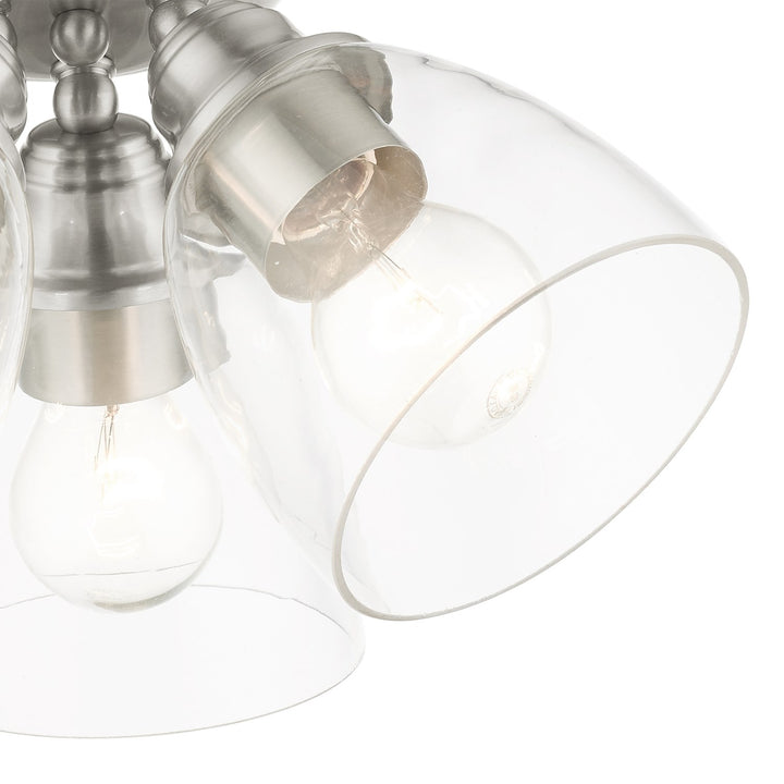 3 Light Brushed Nickel Flush Mount