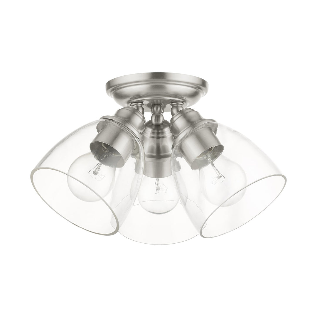 3 Light Brushed Nickel Flush Mount