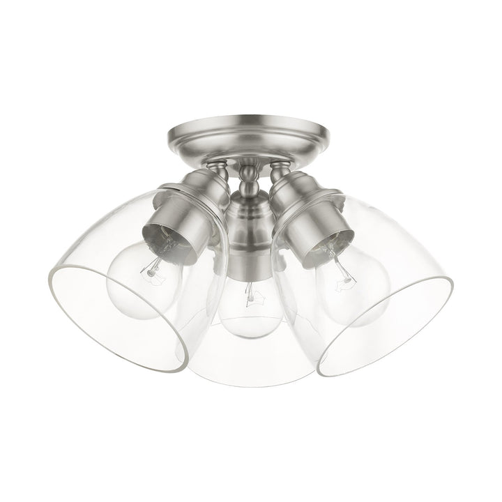 3 Light Brushed Nickel Flush Mount