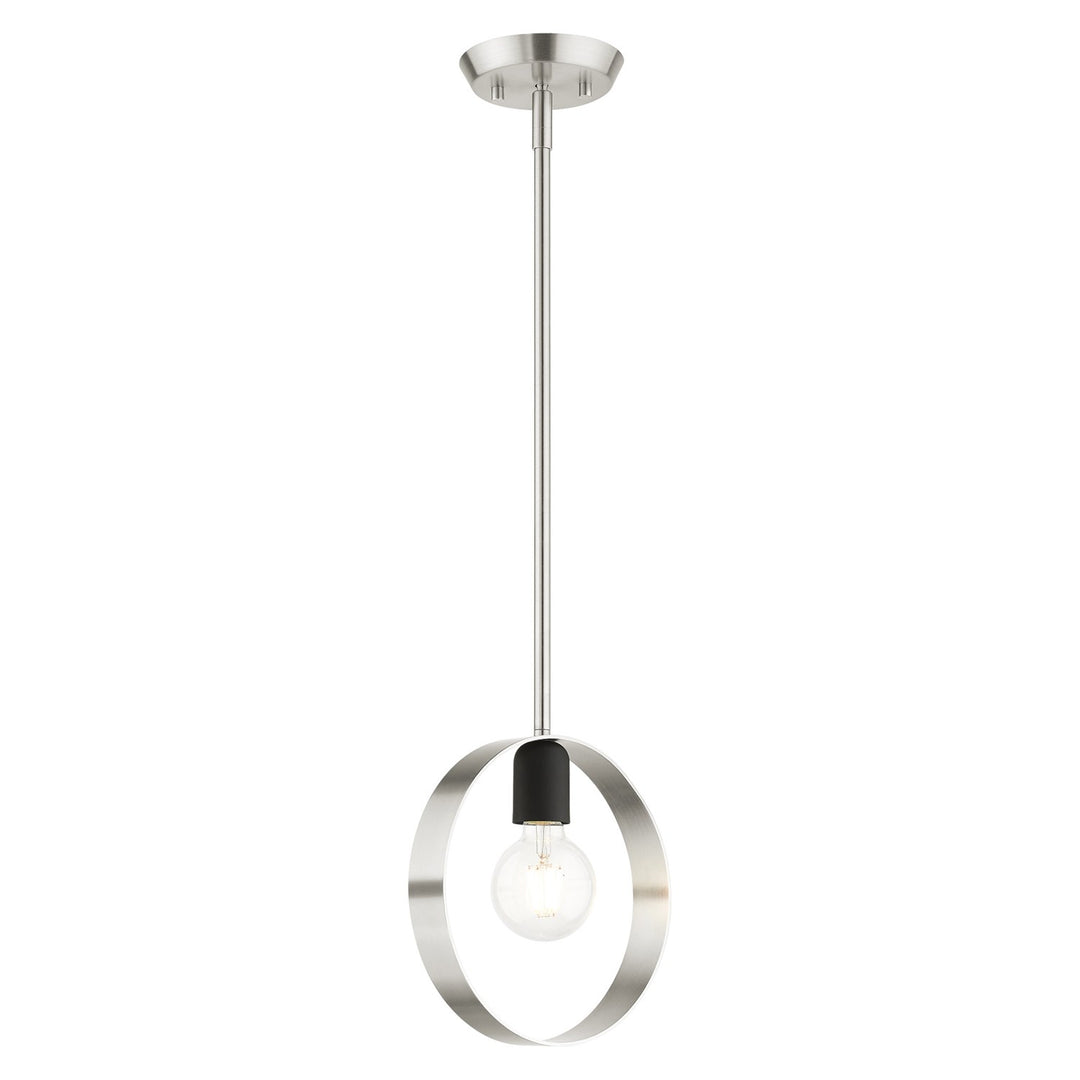 1 Light Brushed Nickel Pendant by Livex Lighting