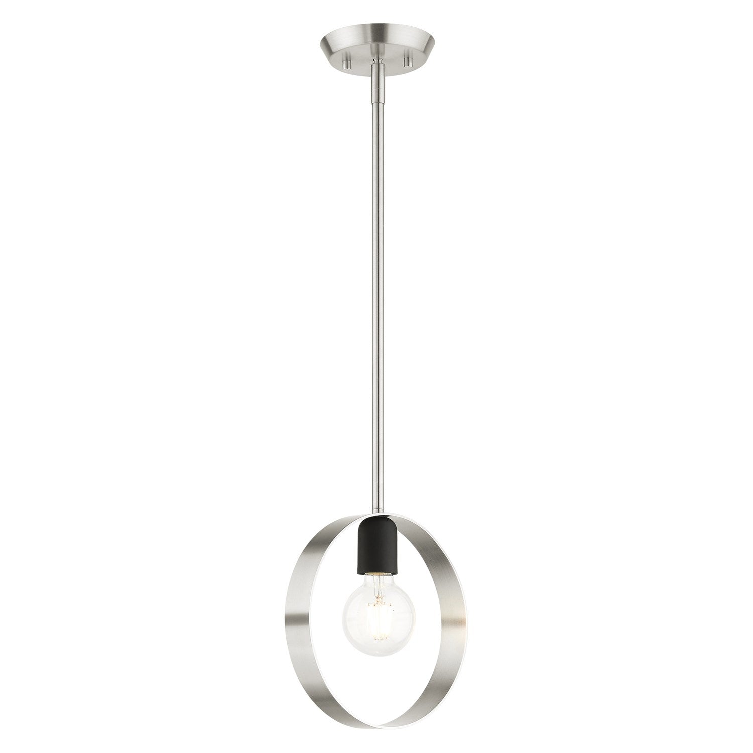1 Light Brushed Nickel Pendant by Livex Lighting