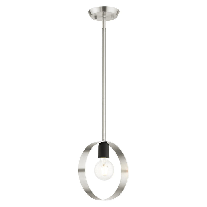 1 Light Brushed Nickel Pendant by Livex Lighting