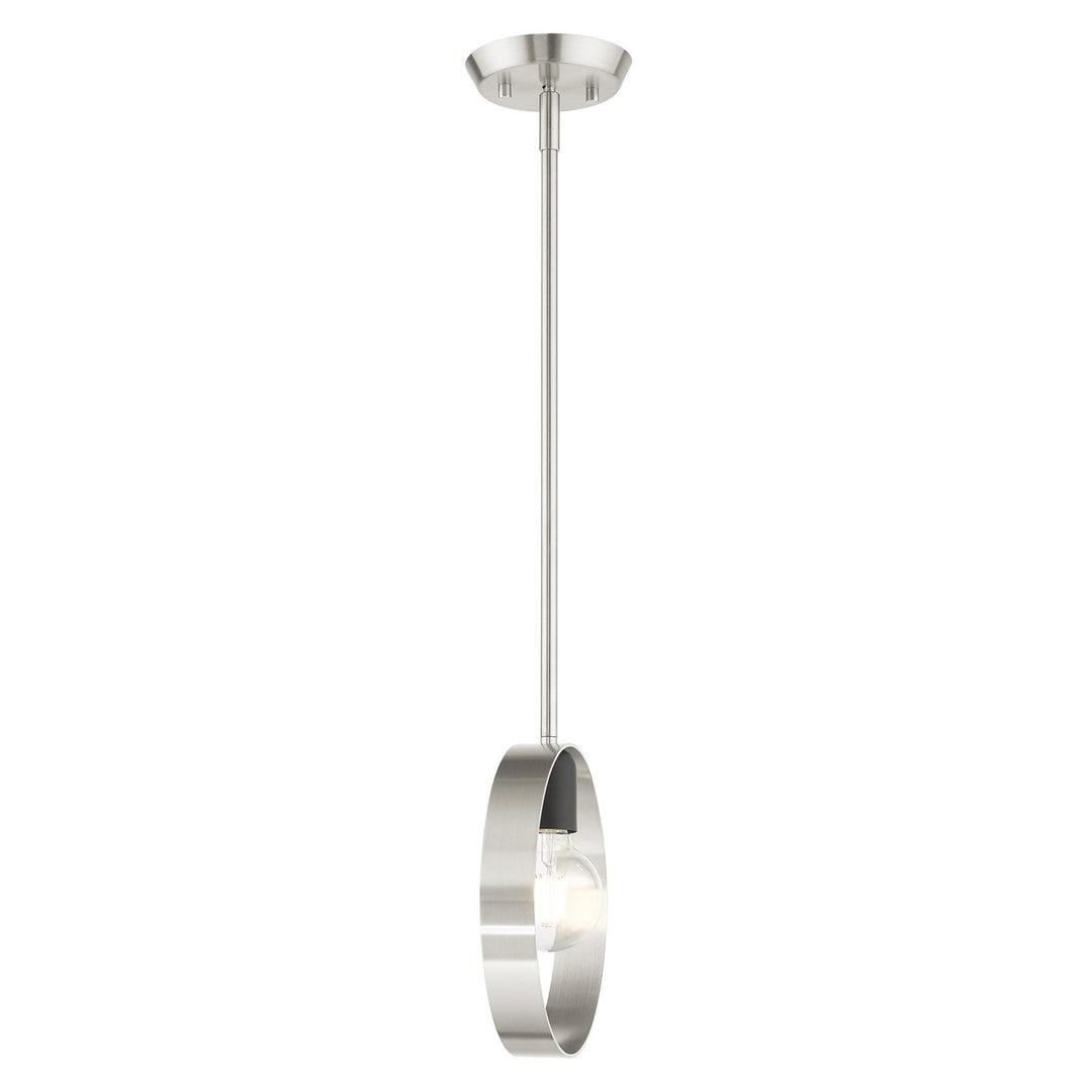 1 Light Brushed Nickel Pendant
