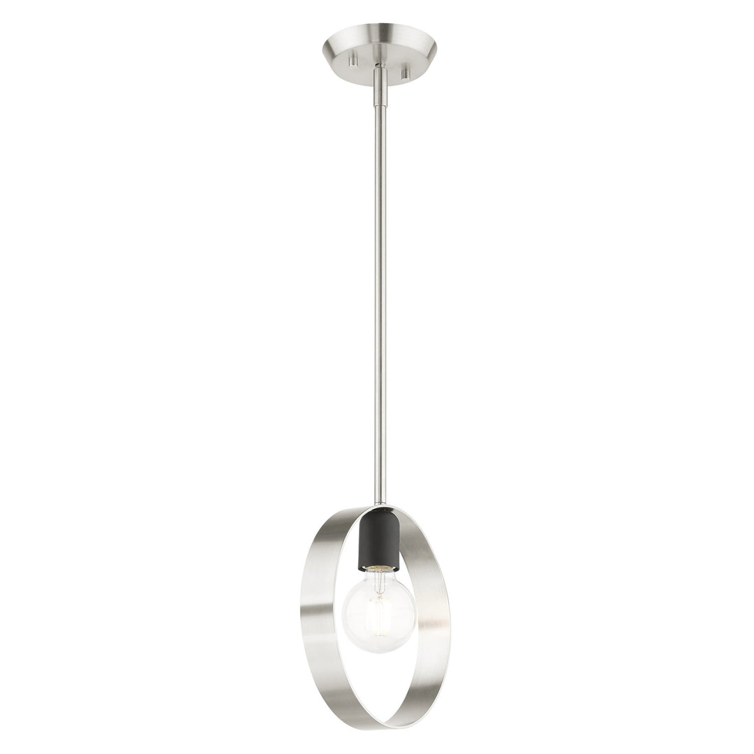 1 Light Brushed Nickel Pendant