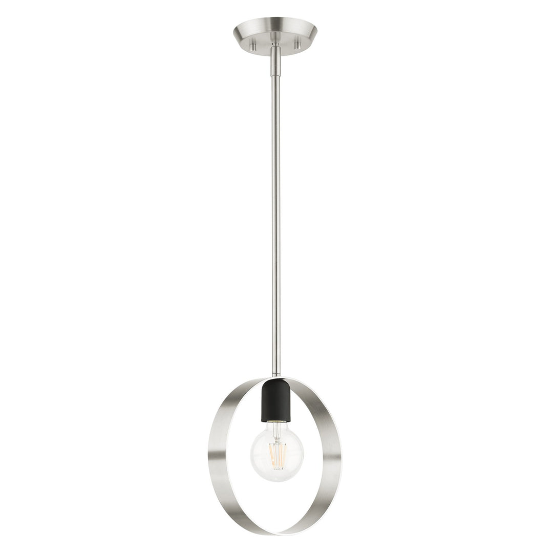 1 Light Brushed Nickel Pendant