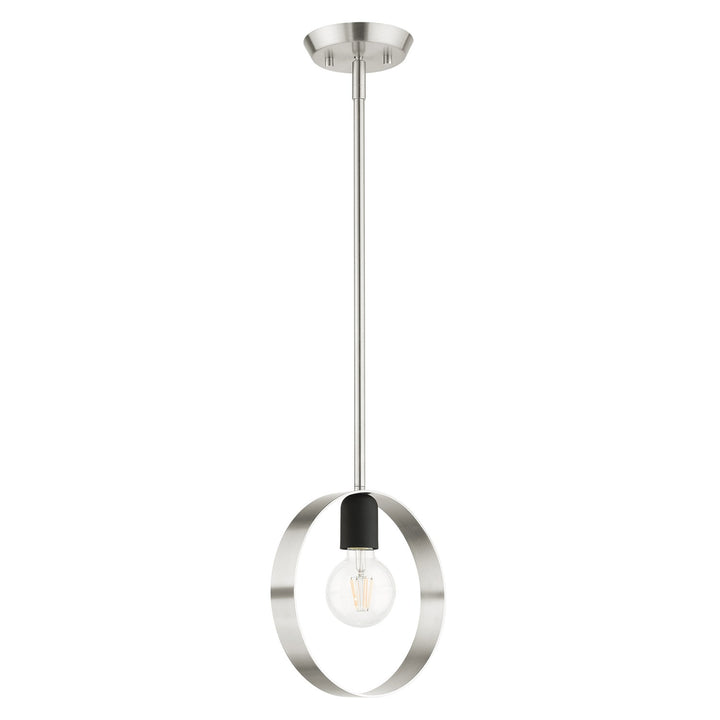 1 Light Brushed Nickel Pendant