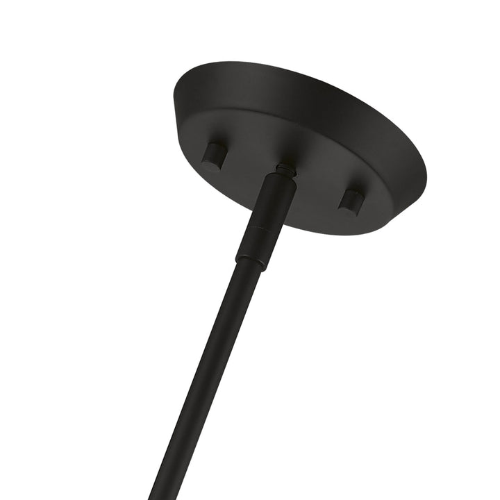 1 Light Black Pendant With Brushed Nickel Accents