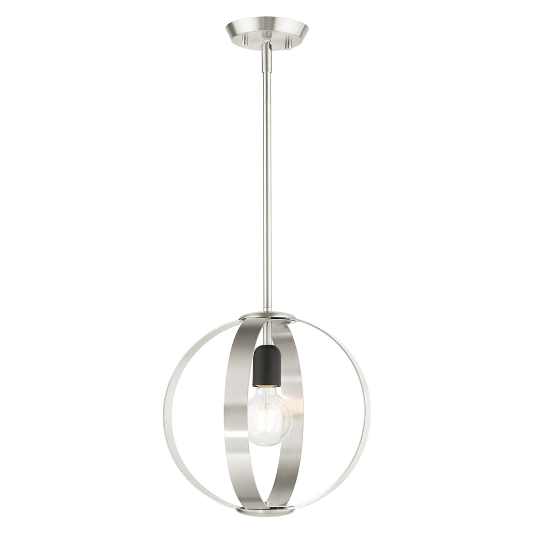 1 Light Brushed Nickel Pendant by Livex Lighting