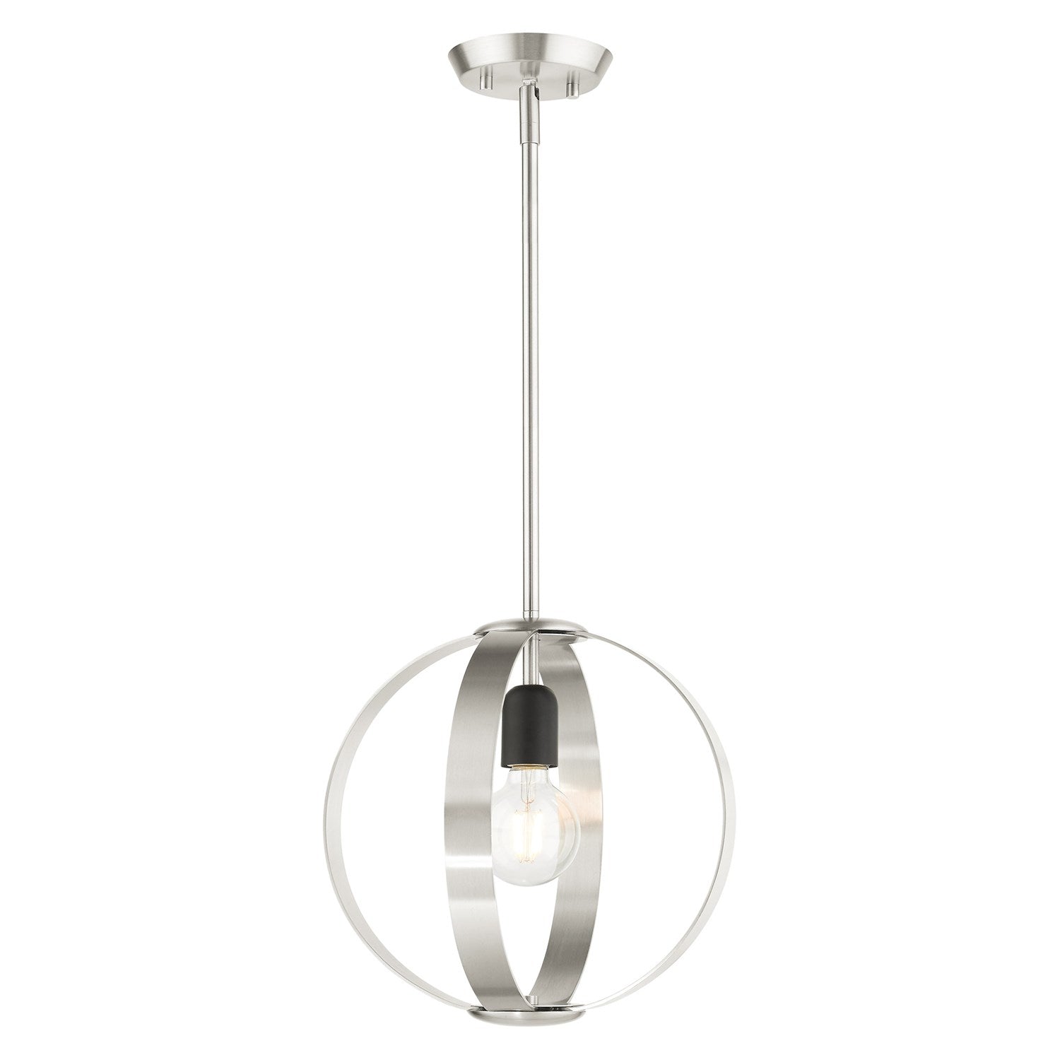 1 Light Brushed Nickel Pendant by Livex Lighting