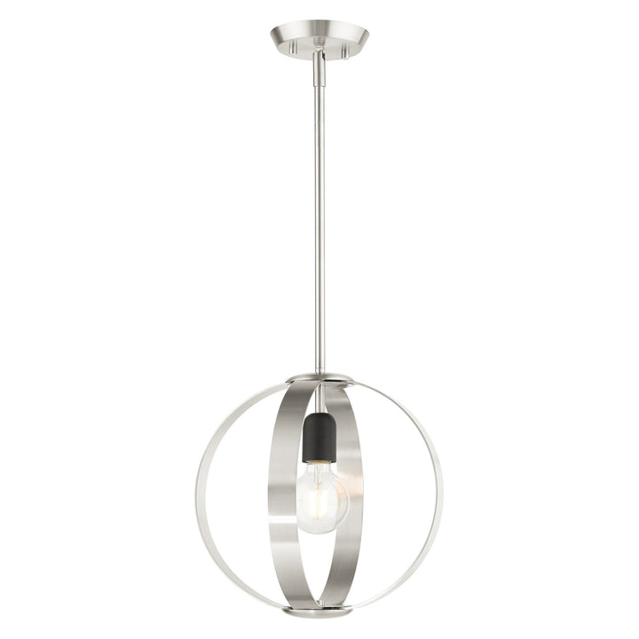 1 Light Brushed Nickel Pendant by Livex Lighting