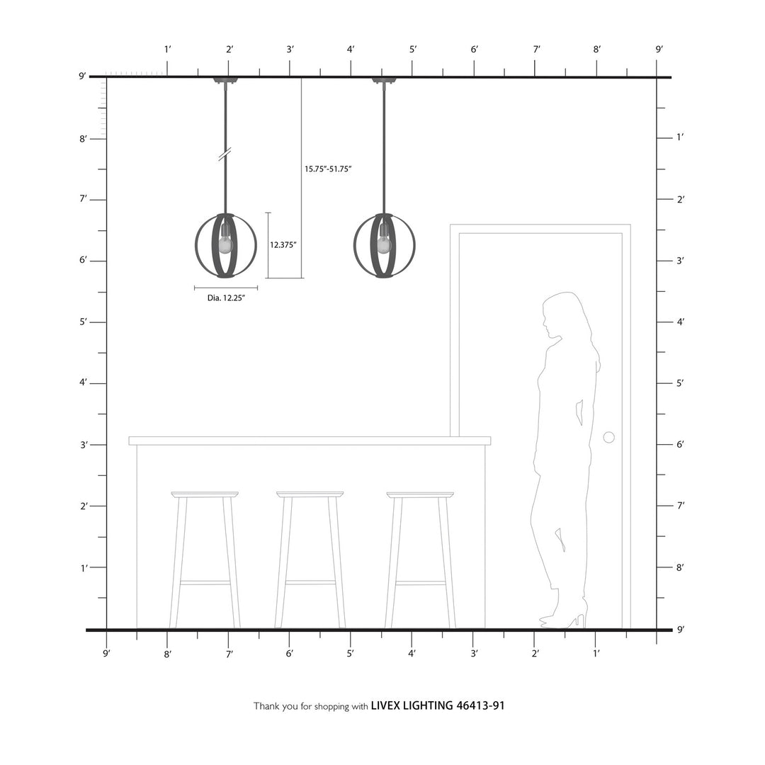 1 Light Brushed Nickel Pendant