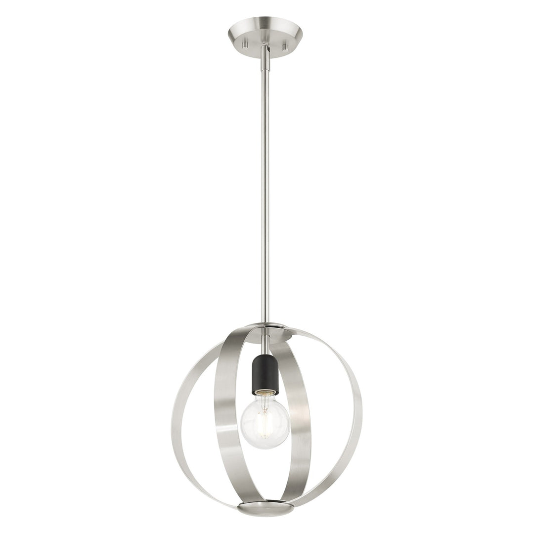 1 Light Brushed Nickel Pendant