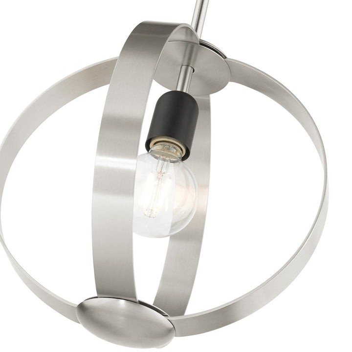 1 Light Brushed Nickel Pendant
