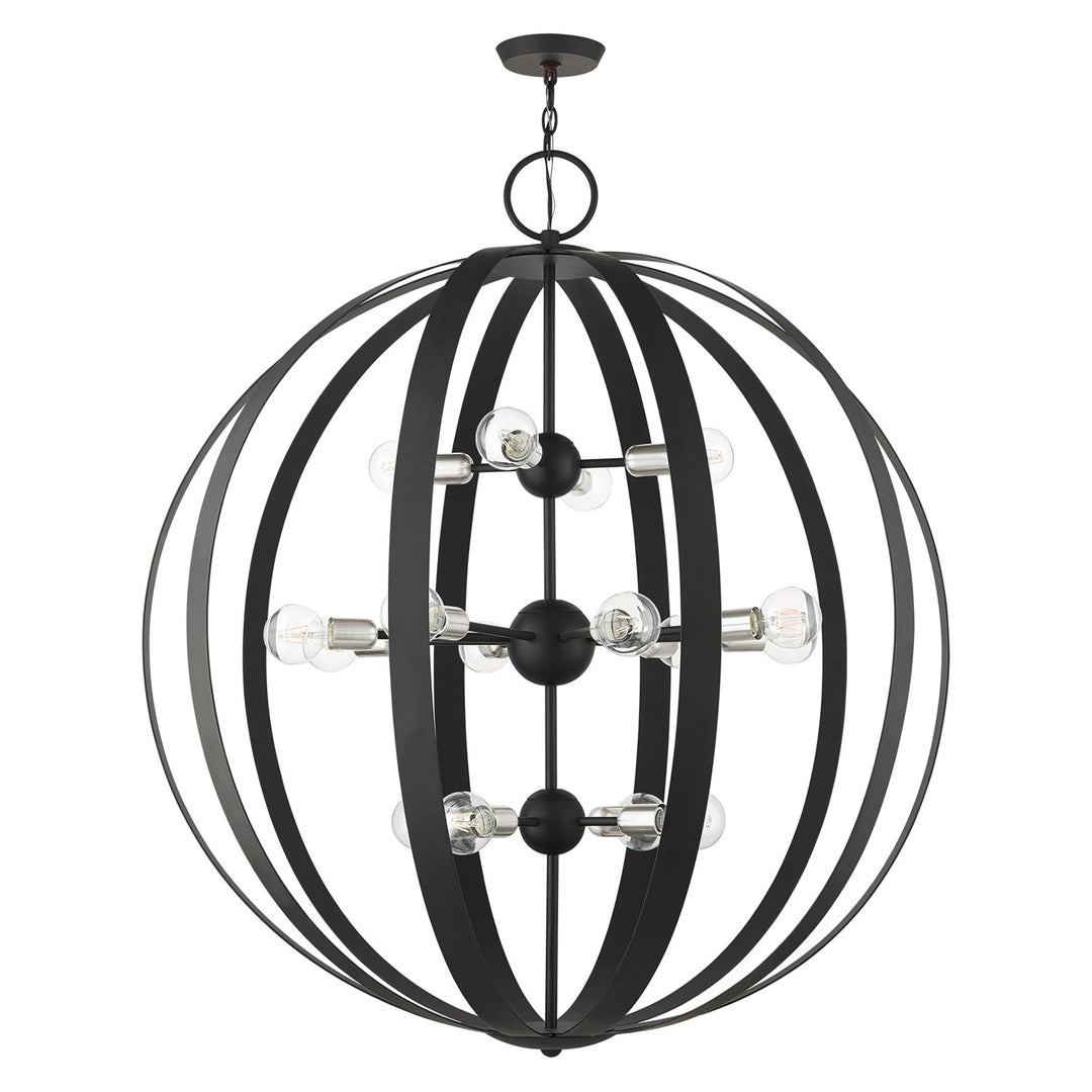 16 Light Black Foyer Chandelier