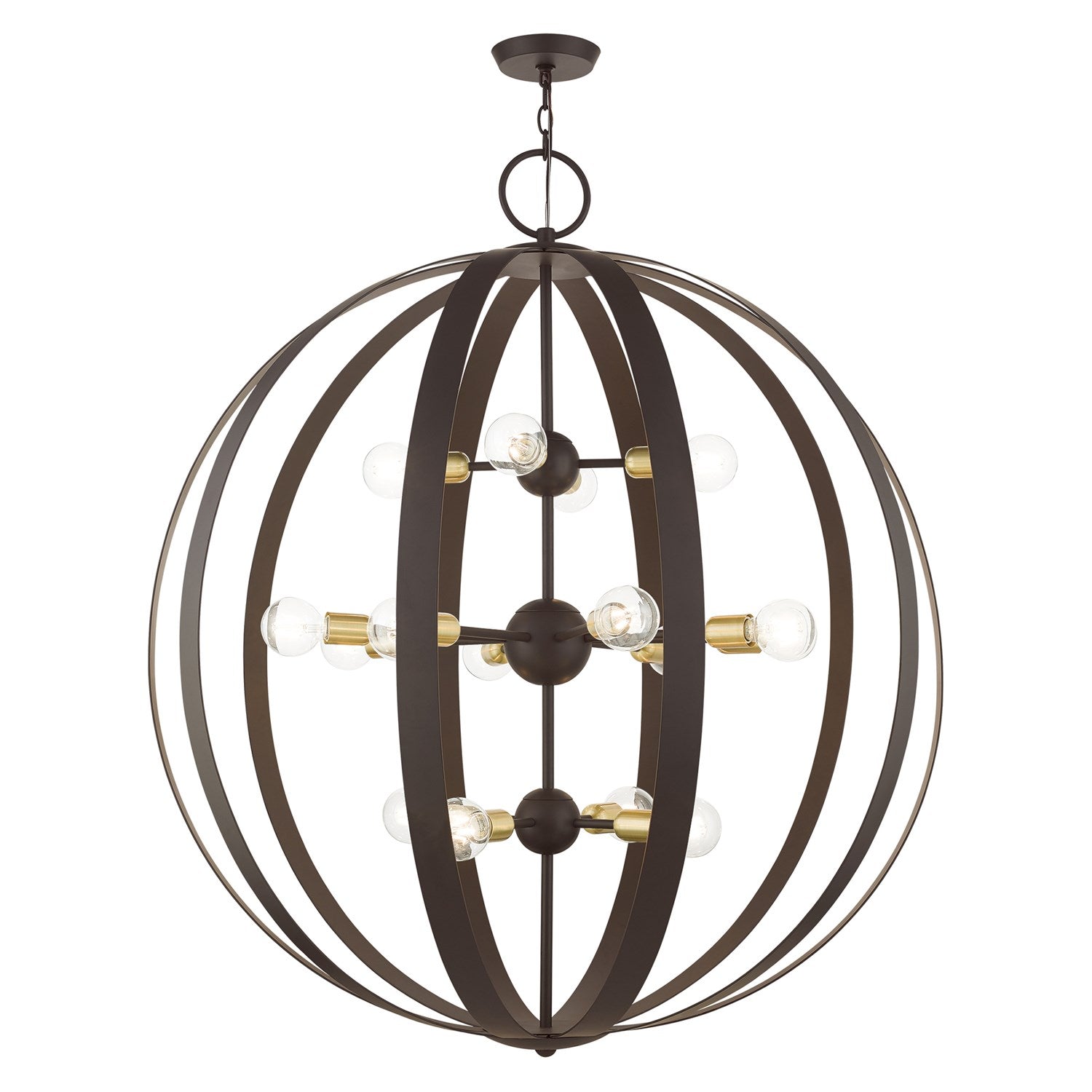 16 Light Bronze Foyer Chandelier by Livex Lighting