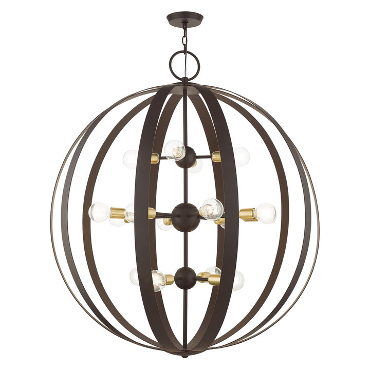 16 Light Bronze Foyer Chandelier by Livex Lighting