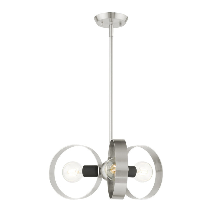 3 Light Brushed Nickel Chandelier by Livex Lighting