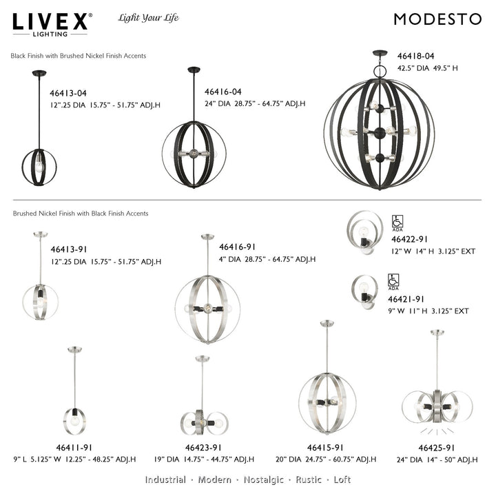 3 Light Brushed Nickel Chandelier
