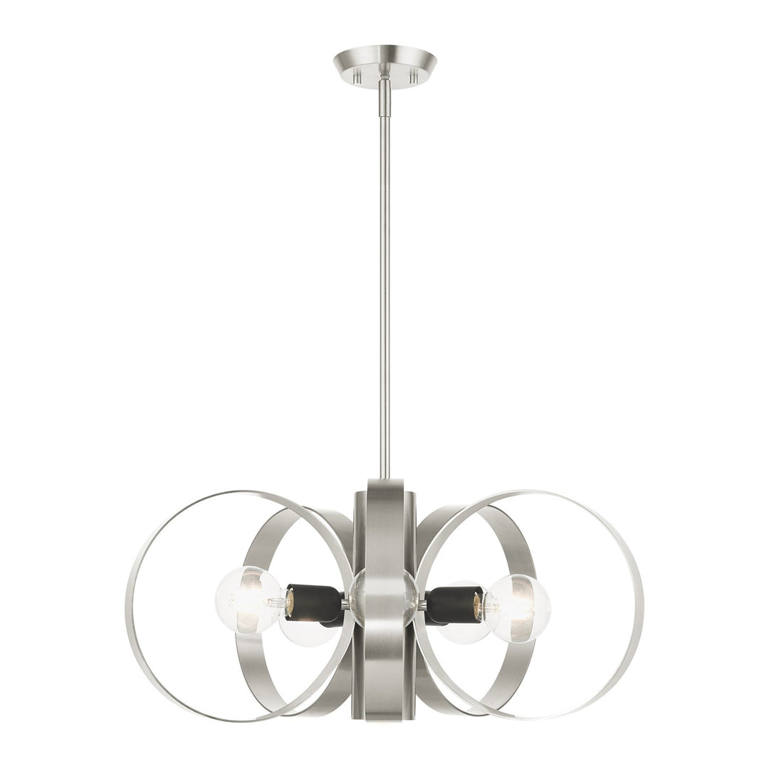 6 Light Brushed Nickel Chandelier by Livex Lighting