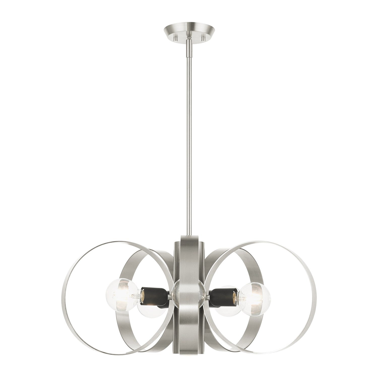 6 Light Brushed Nickel Chandelier by Livex Lighting