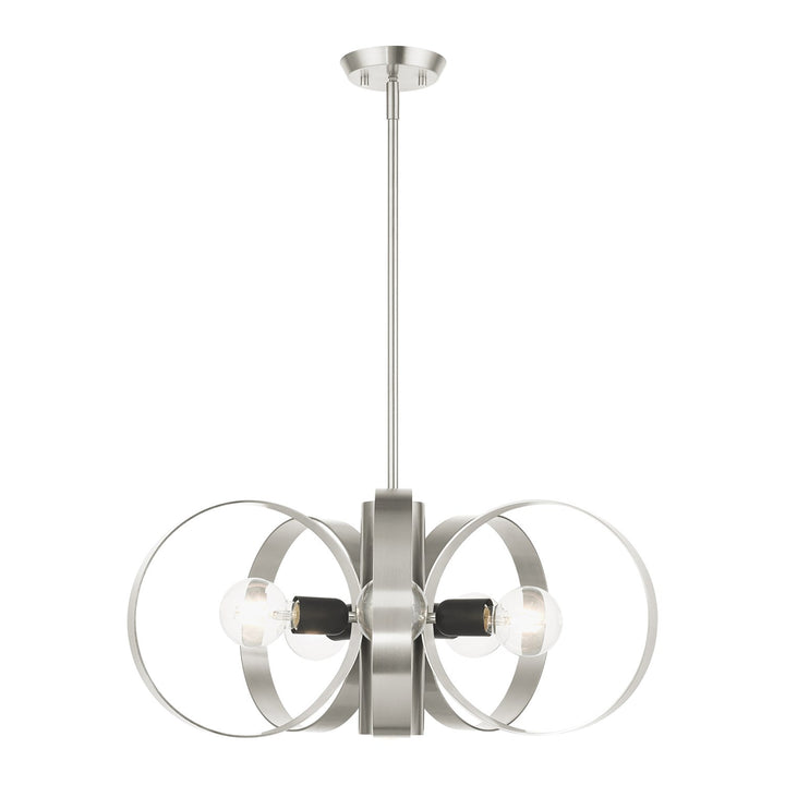 6 Light Brushed Nickel Chandelier by Livex Lighting