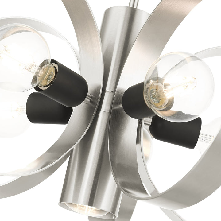 6 Light Brushed Nickel Chandelier