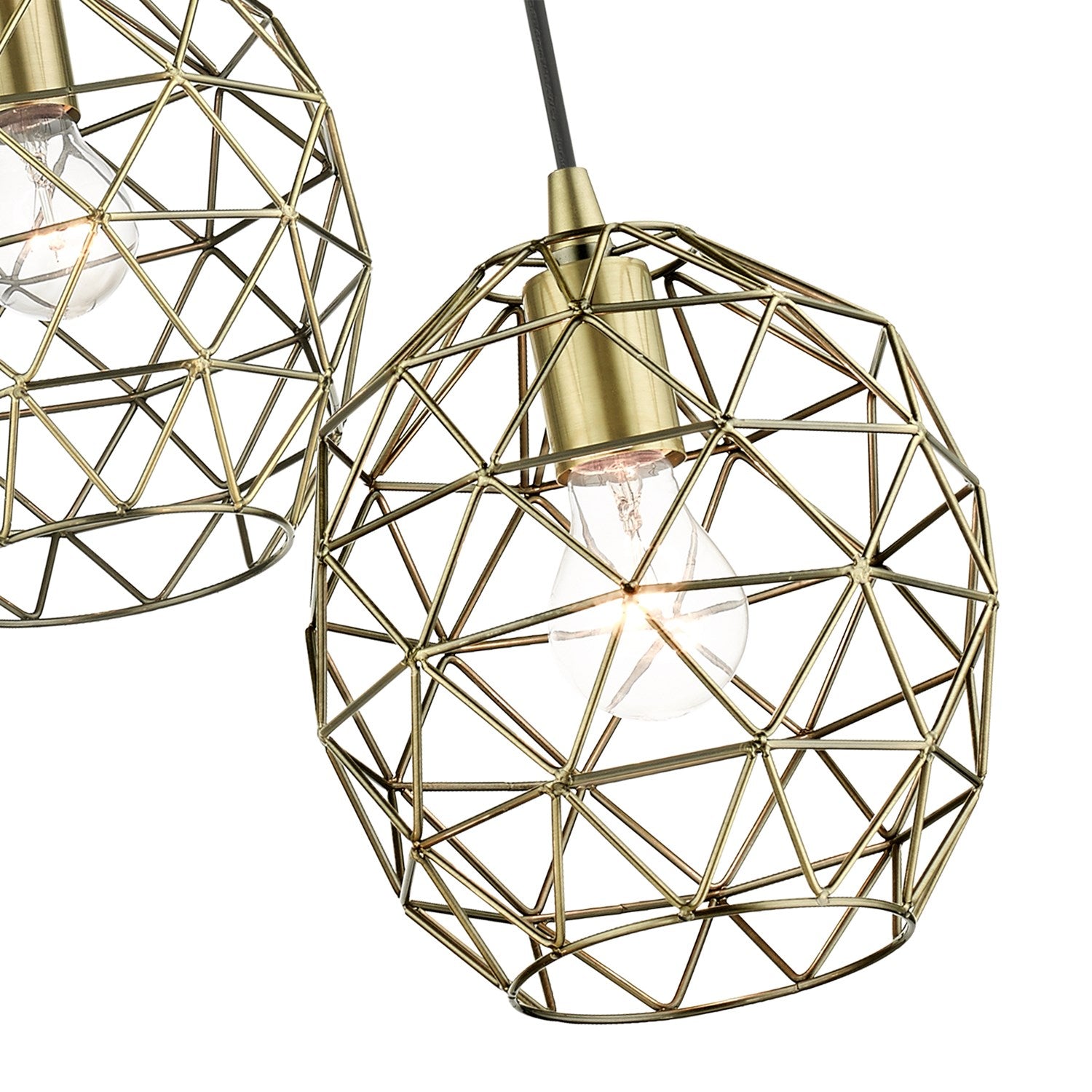 3 Light Antique Brass Pendant