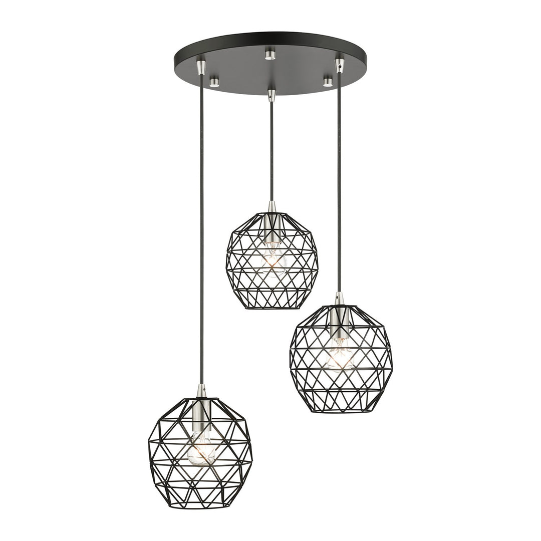 3 Light Black Pendant by Livex Lighting