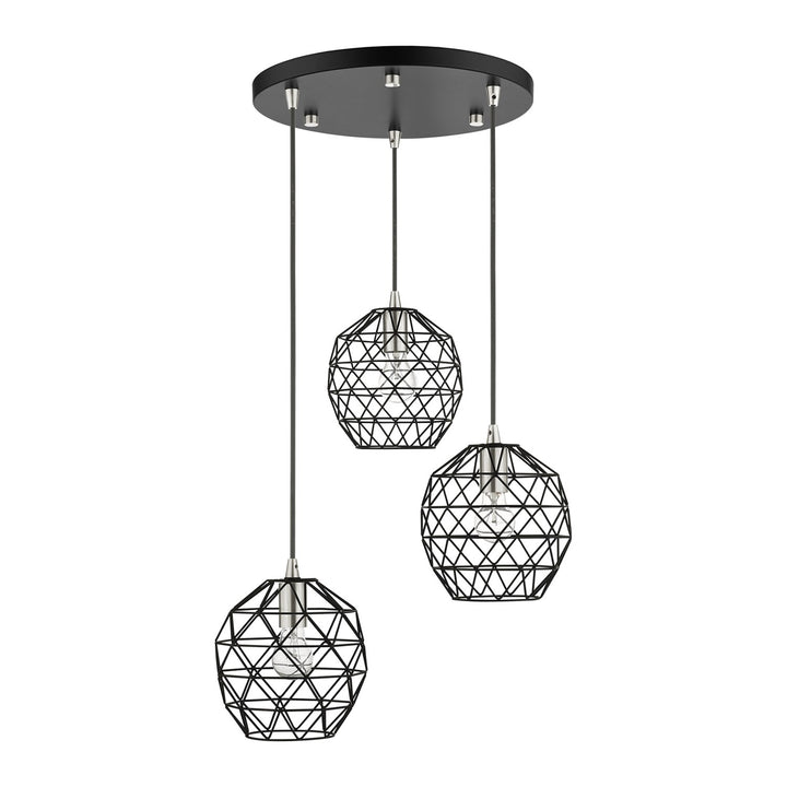 3 Light Black Pendant
