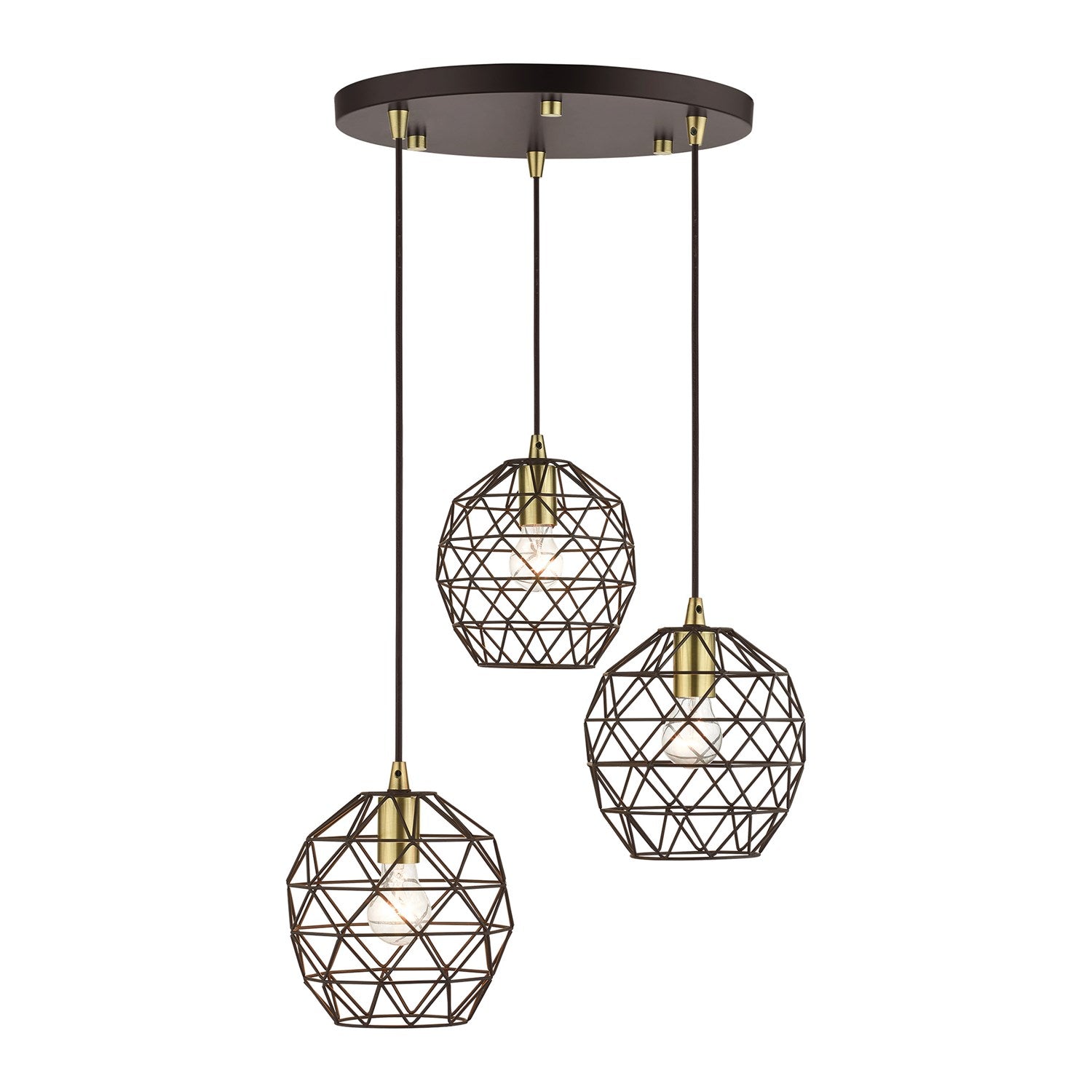 3 Light Bronze Pendant by Livex Lighting