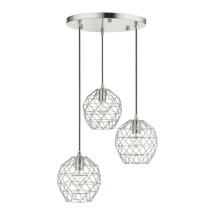 3 Light Brushed Nickel Pendant