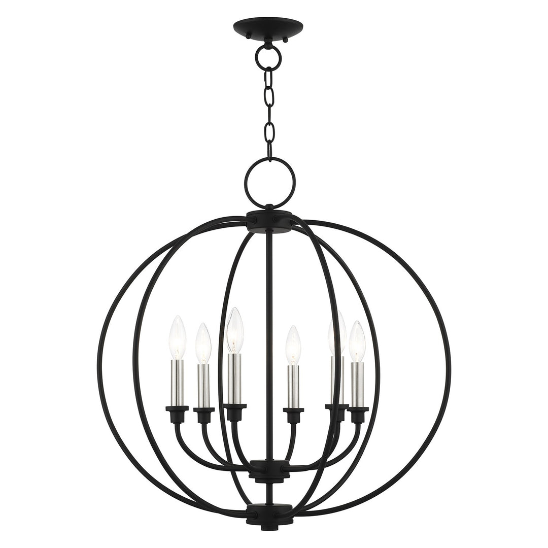 6 Light Black Chandelier by Livex Lighting