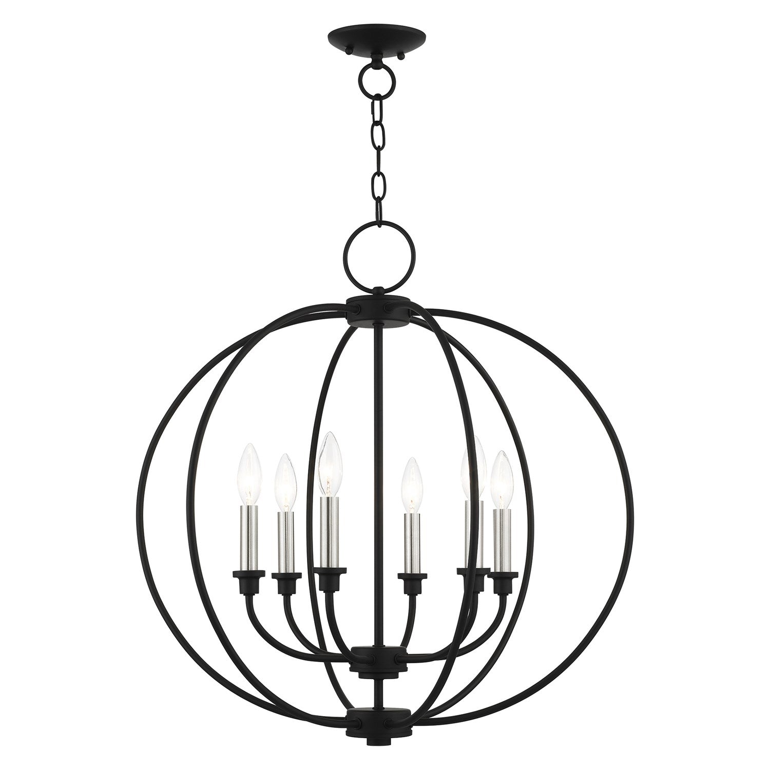 6 Light Black Chandelier by Livex Lighting