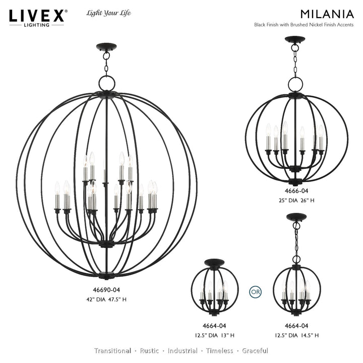 15 Light Black Chandelier