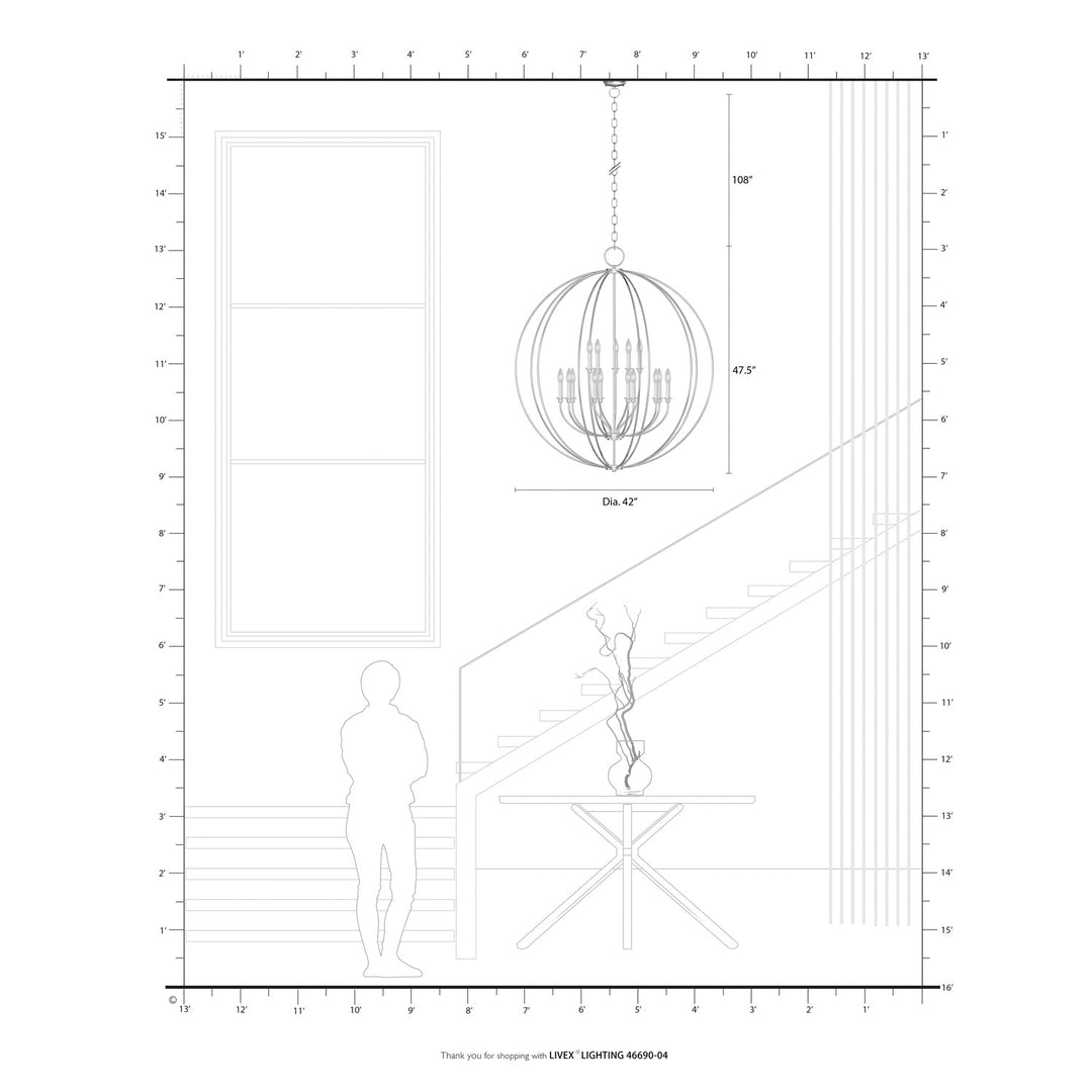 15 Light Black Chandelier