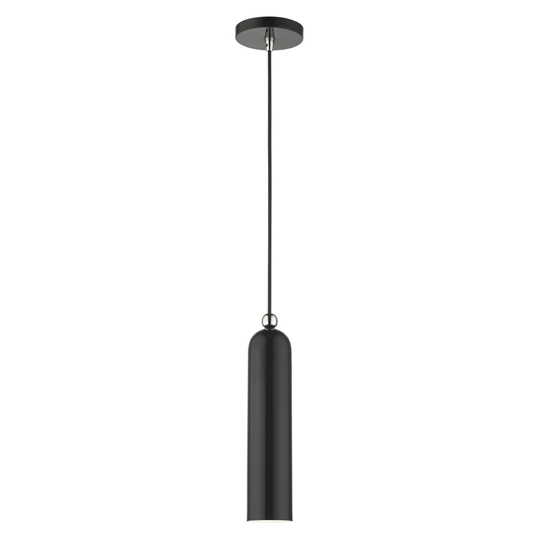1 Light Shiny Black Pendant by Livex Lighting