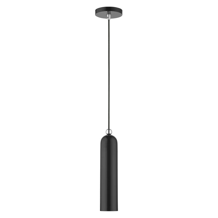 1 Light Shiny Black Pendant