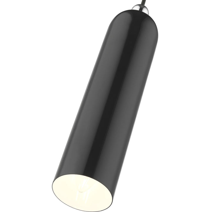 1 Light Shiny Black Pendant