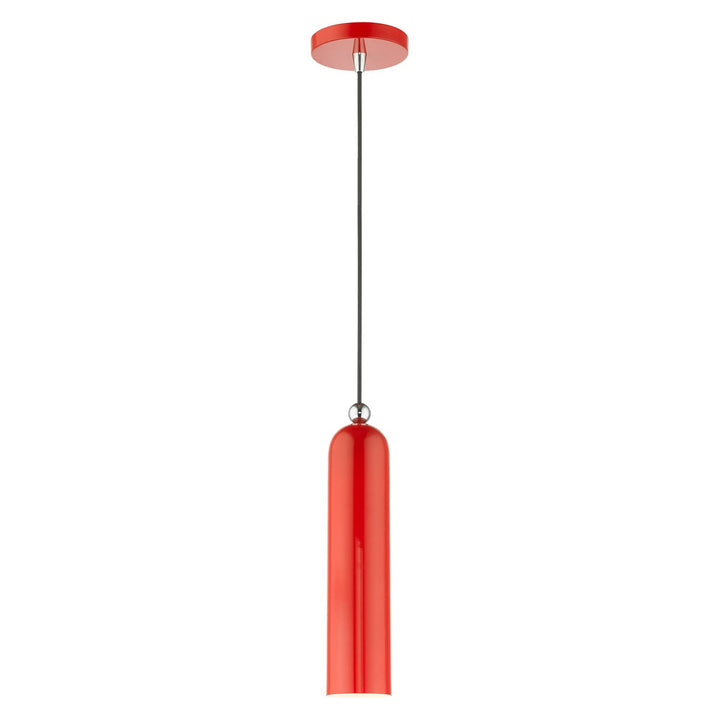 1 Light Shiny Red Pendant by Livex Lighting